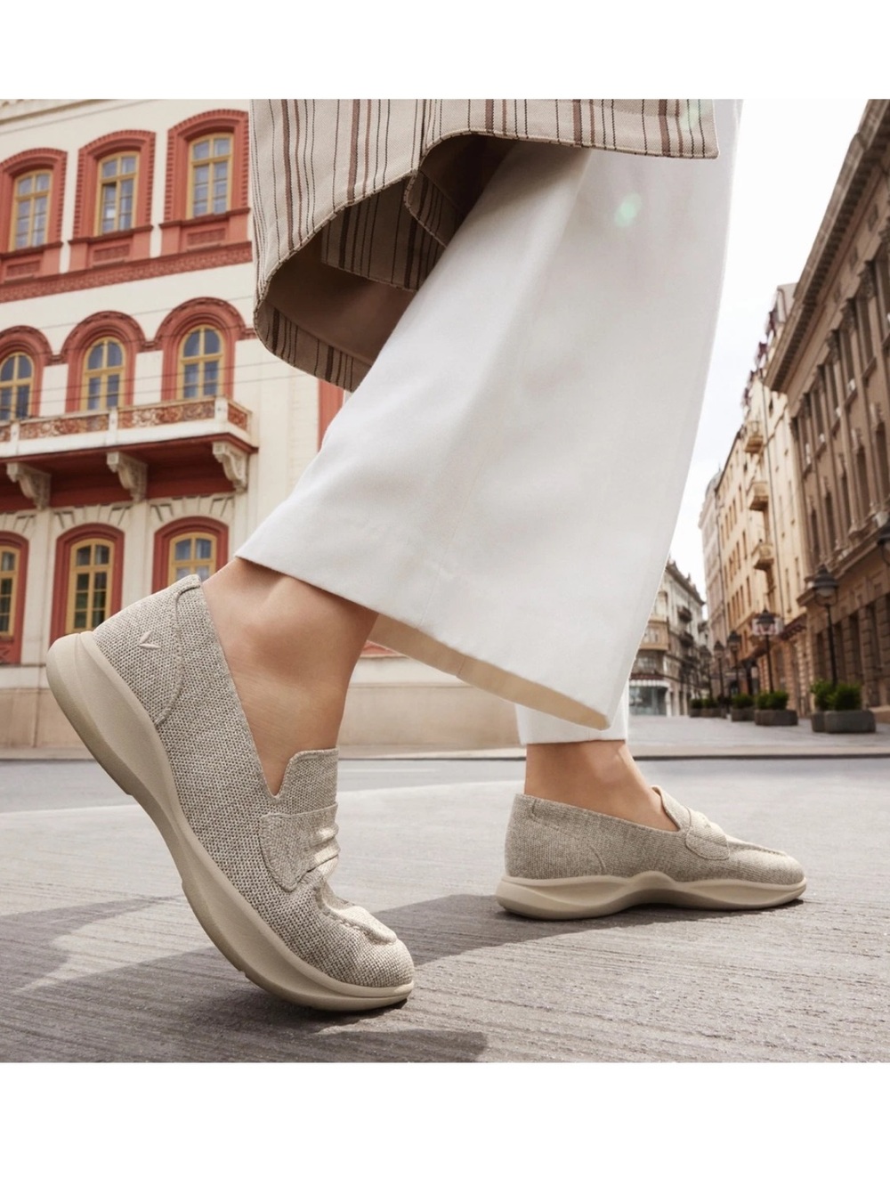 Vivaia Ivana Walker Pro Hybrid Comfort Penny Loafers Water RPT Flats Oatmilk